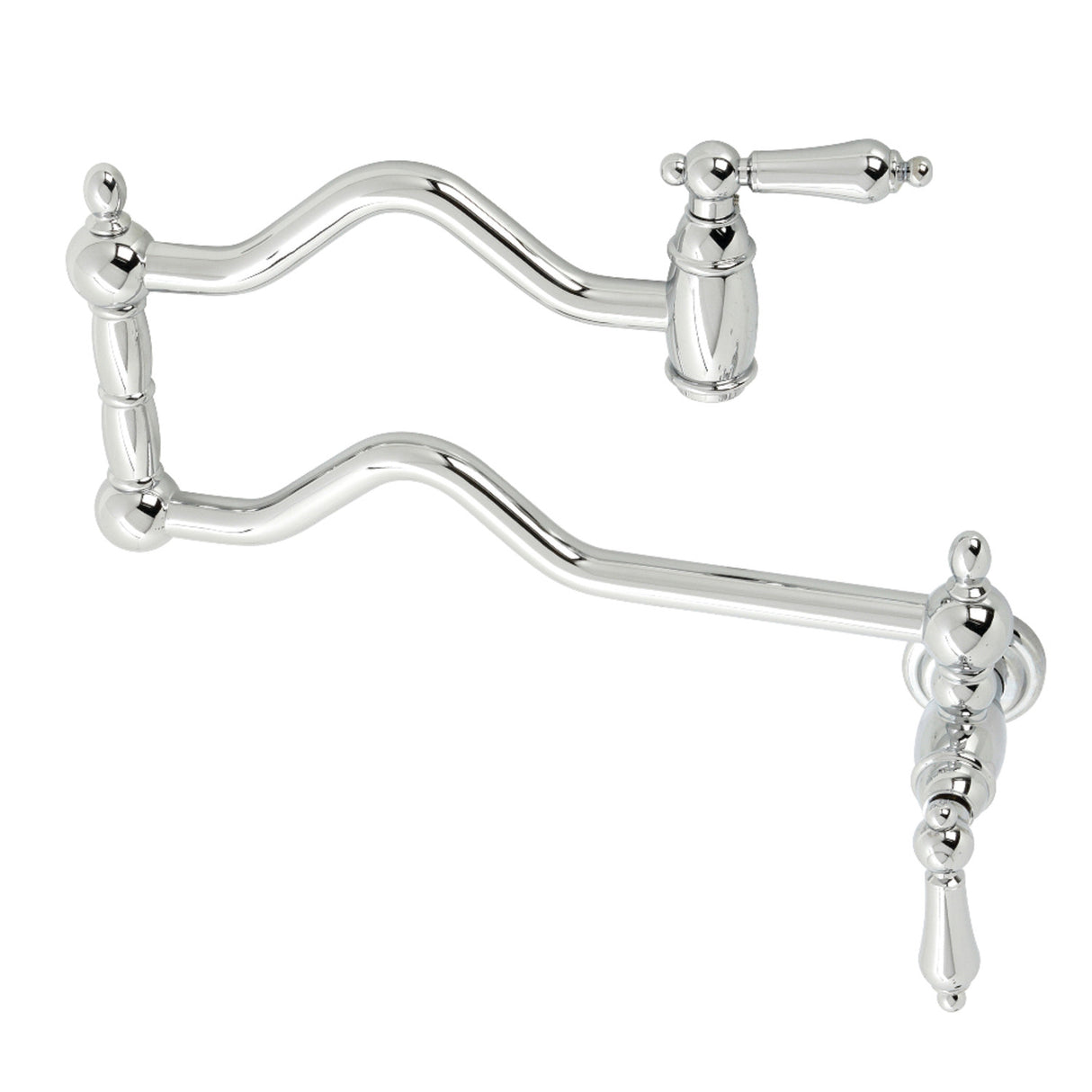 Kingston Brass KS2101AL Heritage Wall Mount Pot Filler, Polished Chrome