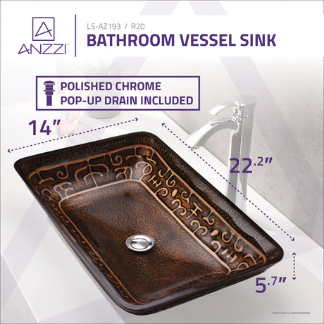 ANZZI R20 Tuasavi Series Vessel Sink in Macedonian Bronze