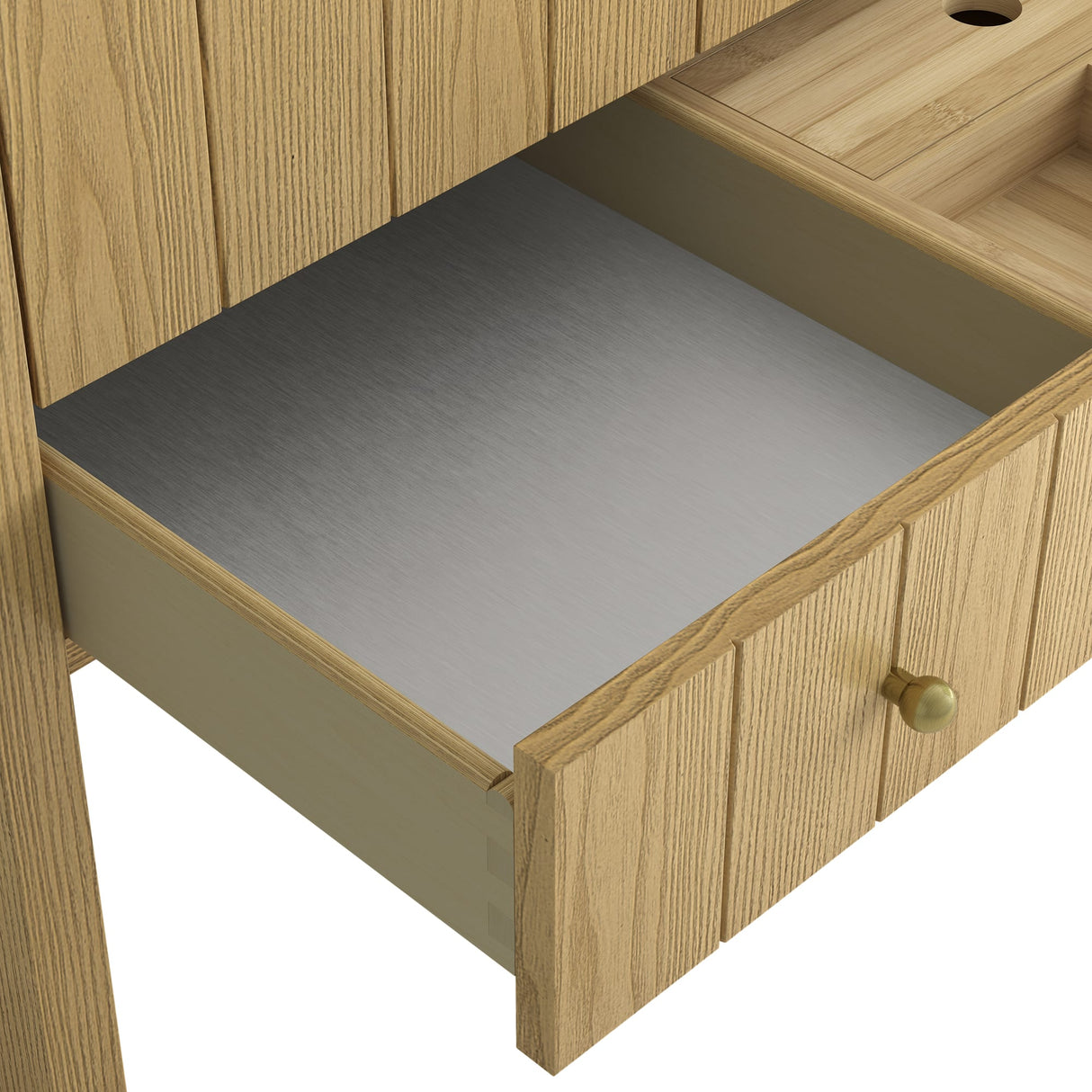 Hudson 30" Single Vanity, Light Natural Oak w/ 3 CM Lime Delight Silestone Top