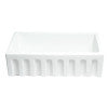 ALFI brand AB3318HS-W White 33" x 18" Reversible Fluted / Smooth Single Bowl Fireclay Farm Sink