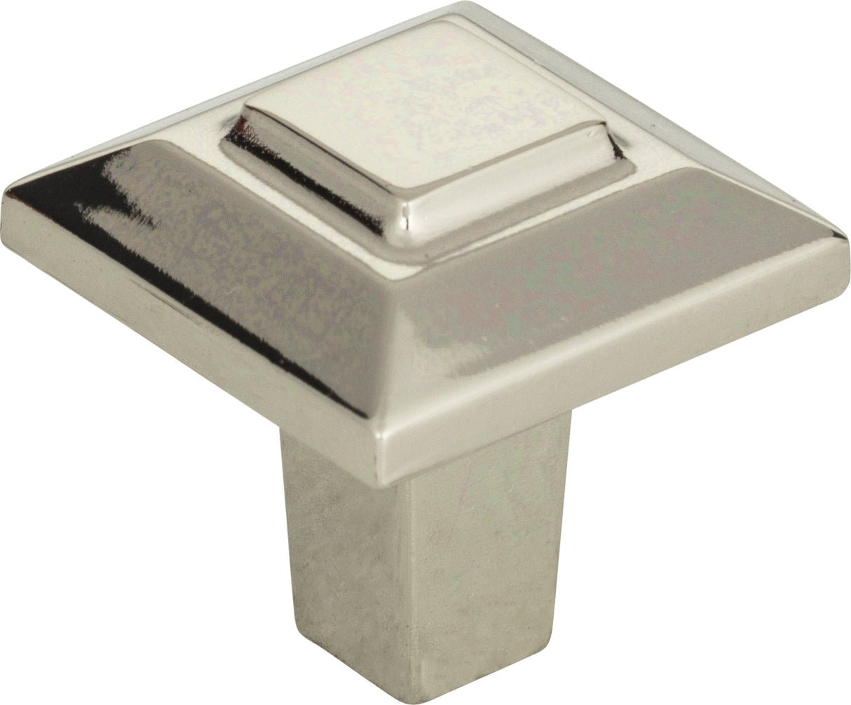 Atlas Homewares Trocadero Small Square Knob 1 Inch Polished Nickel