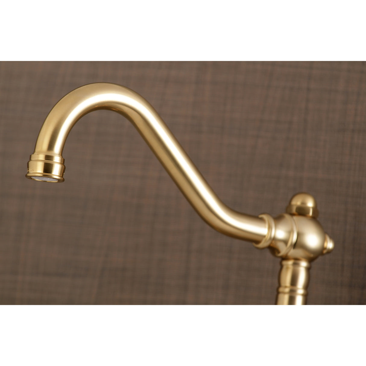 Kingston Brass KS3227AX Vintage 6" Adjustable Center Wall Mount Kitchen Faucet, Brushed Brass