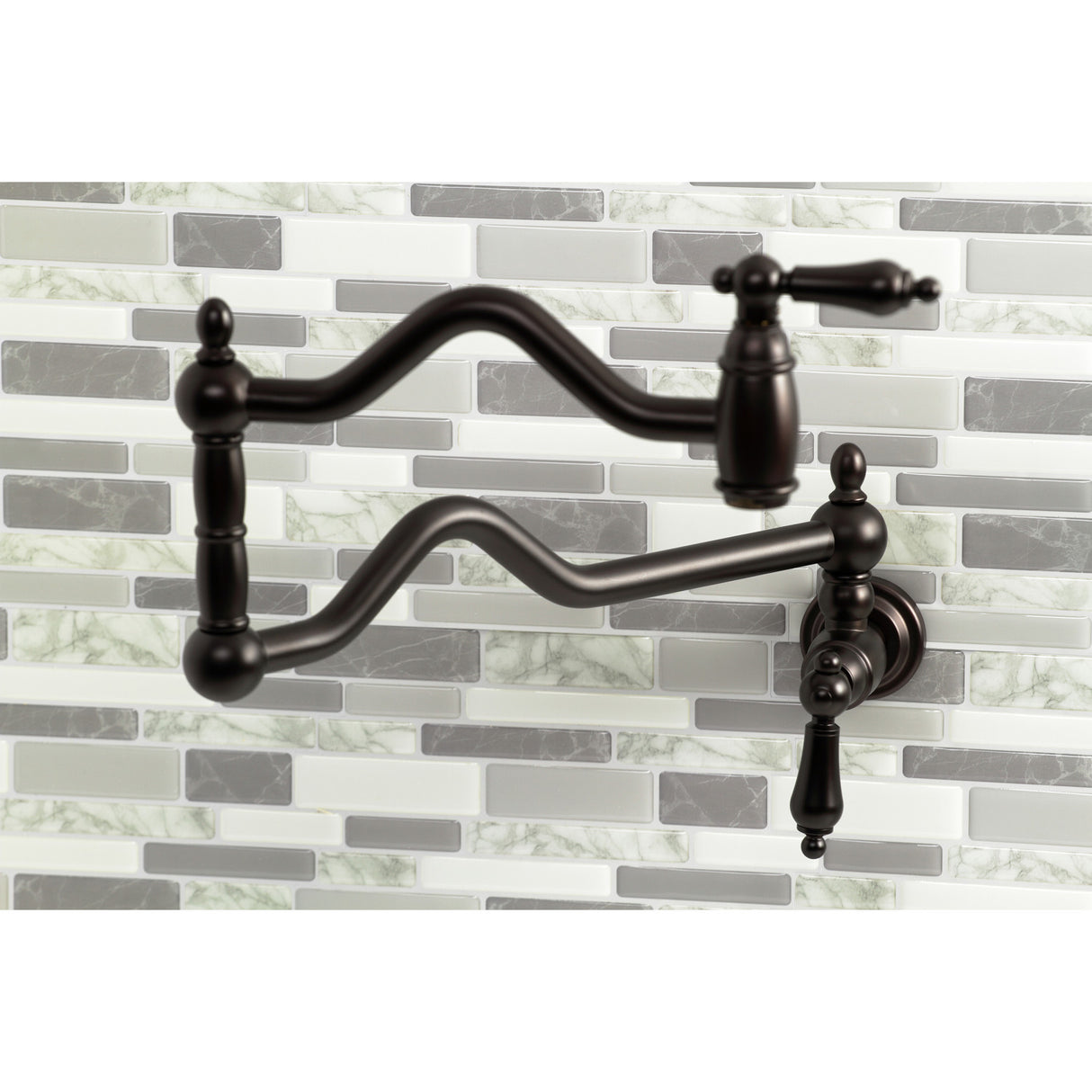 Kingston Brass KS2105AL Heritage Wall Mount Pot Filler, Oil Rubbed Bronze