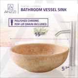 ANZZI LS-AZ8203 Sataua Series Vessel Sink in Creamy Beige