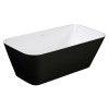 ALFI brand AB9952BM 67" Black & White Matte Rectangular Solid Surface Resin Soaking Bathtub