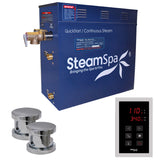 SteamSpa Oasis 10.5 KW QuickStart Acu-Steam Bath Generator Package in Polished Chrome OAT1050CH