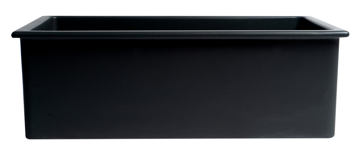 Black Matte 30" x 18" Fireclay Undermount / Drop In Fireclay Kitchen Sink