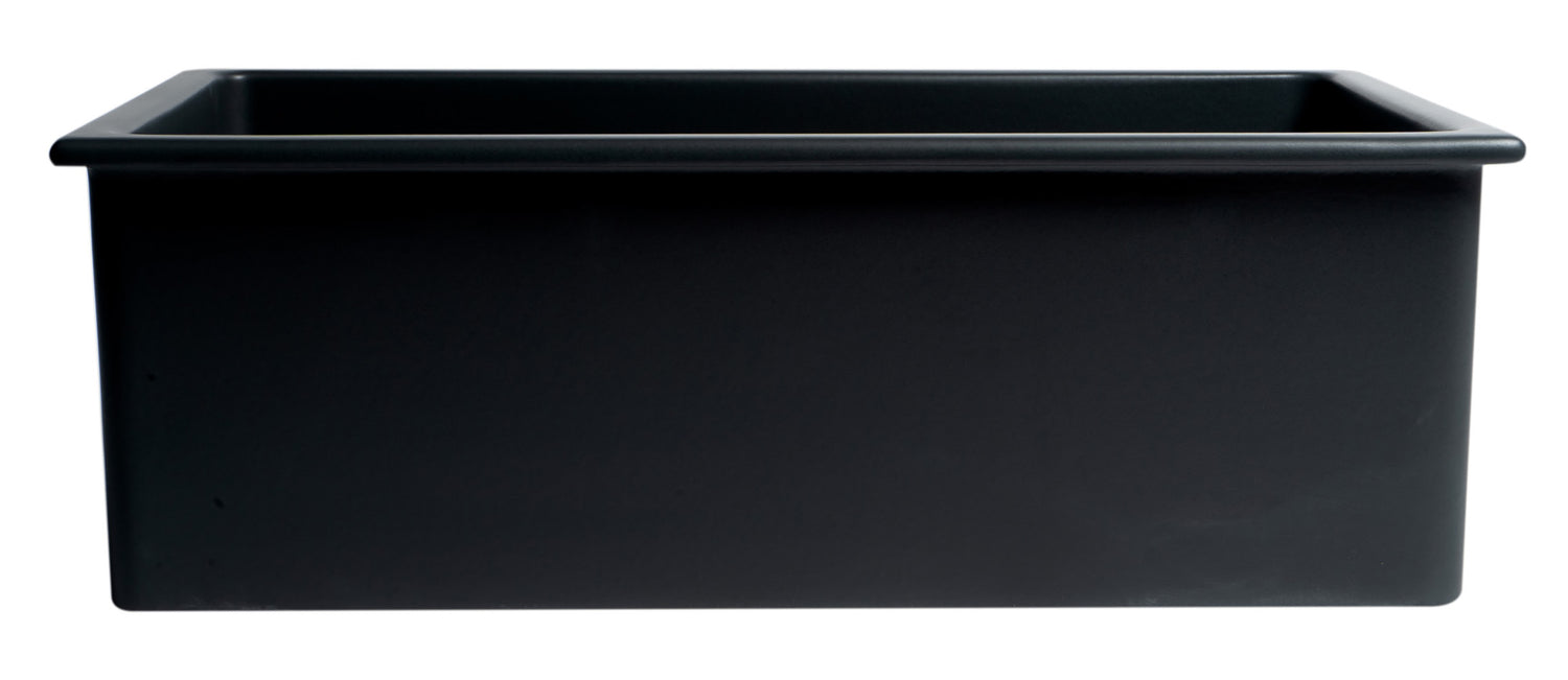 Black Matte 30" x 18" Fireclay Undermount / Drop In Fireclay Kitchen Sink
