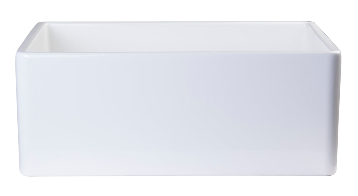 ALFI brand AB505-W White 26" Contemporary Smooth Apron Fireclay Farmhouse Kitchen Sink