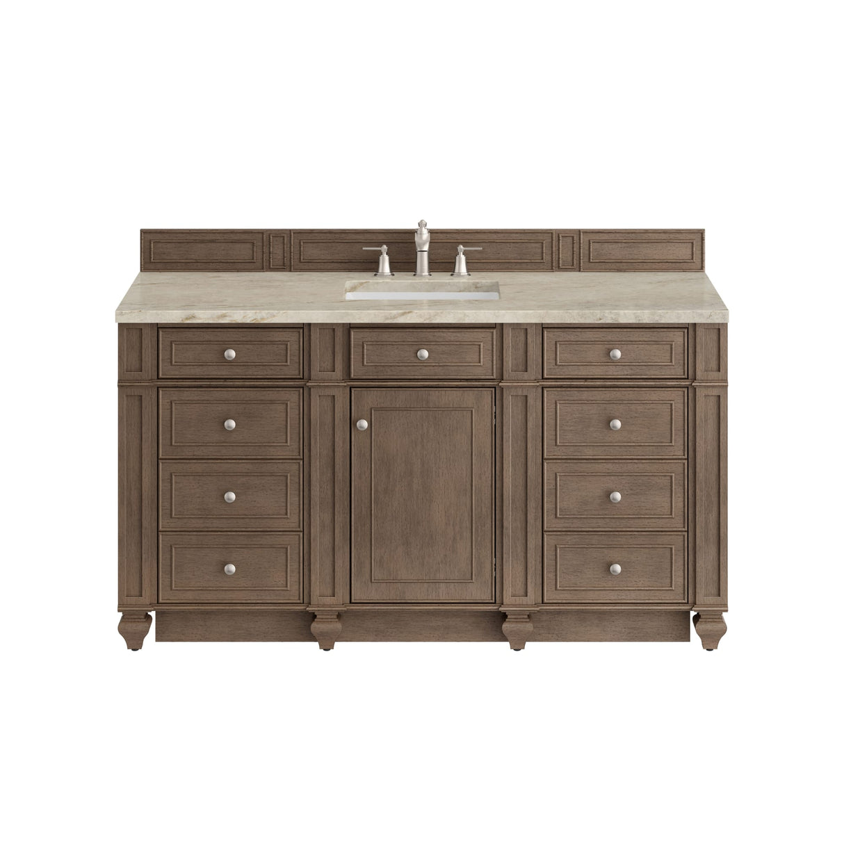 Bristol 60" Single Vanity Whitewashed Walnut, w/ 3 CM Tajnar Eclos Top