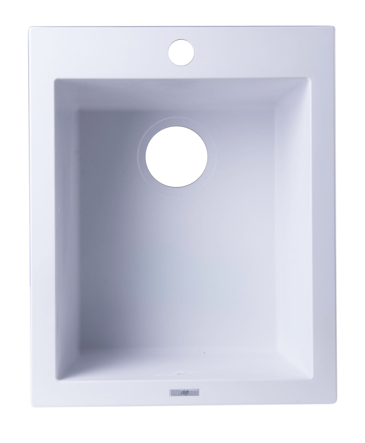 ALFI brand AB1720DI-W White 17" Drop-In Rectangular Granite Composite Kitchen Prep Sink