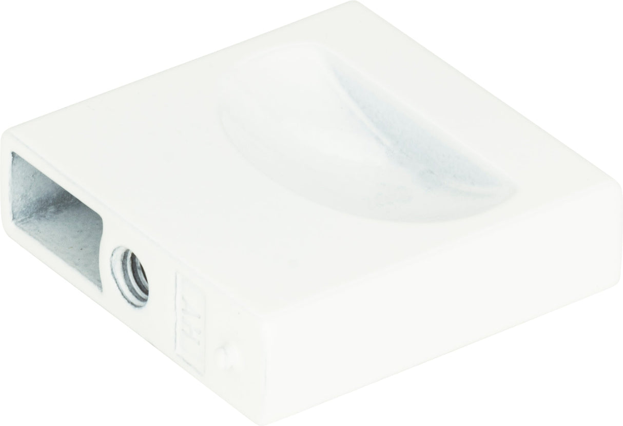 Atlas Homewares Thin Square Knob 1 1/4 Inch High White Gloss