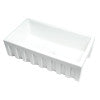 ALFI brand AB3318HS-W White 33" x 18" Reversible Fluted / Smooth Single Bowl Fireclay Farm Sink