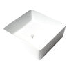 ALFI brand ABC903-W White 16" Modern Square Above Mount Ceramic Sink