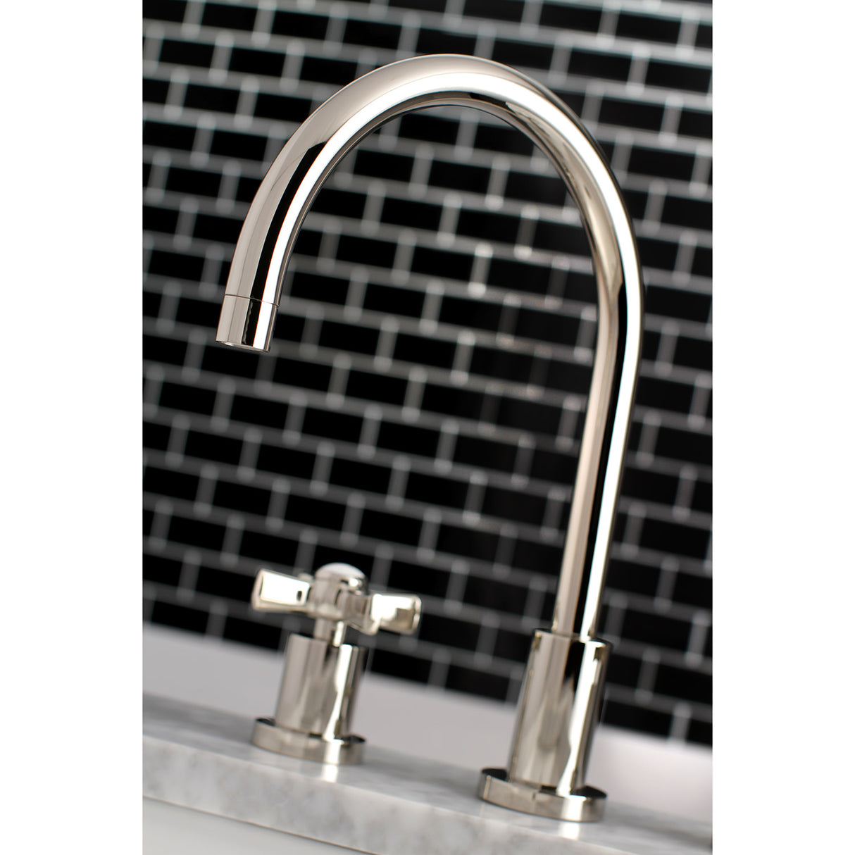 Kingston Brass KS8926ZX 8 in. Widespread Bathroom Faucet, Polished Nickel