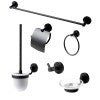 Black Matte 6 Piece Bath Accessory Set