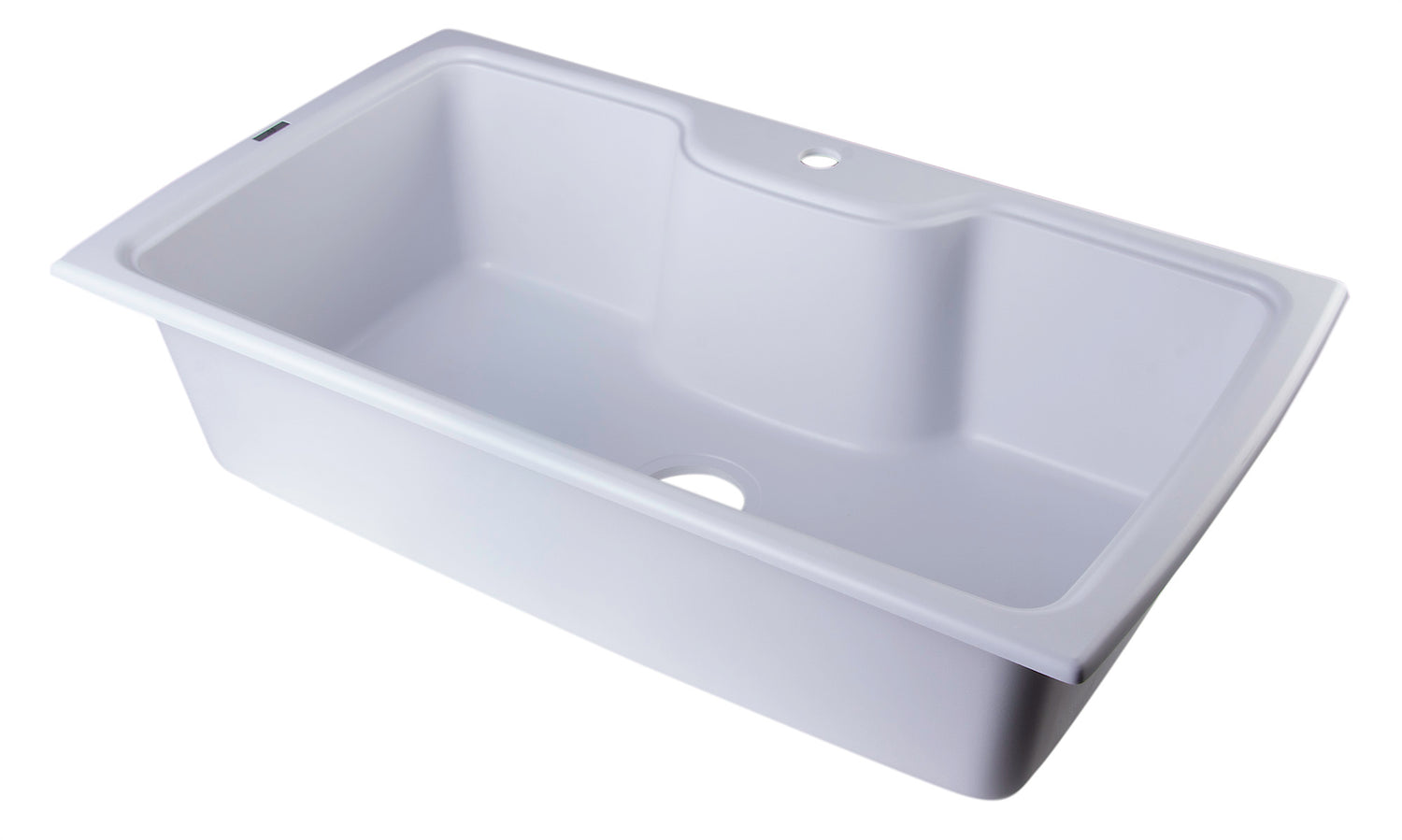 ALFI brand AB3520DI-W White 35" Drop-In Single Bowl Granite Composite Kitchen Sink