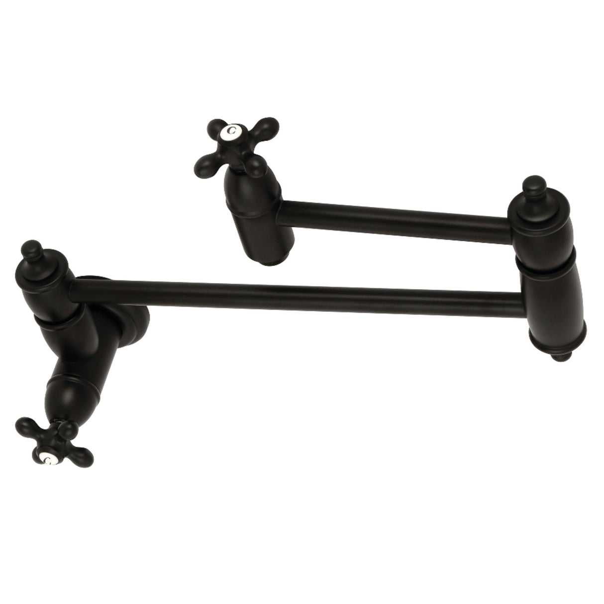 Kingston Brass KS3100AX Restoration Wall Mount Pot Filler Kitchen Faucet, Matte Black