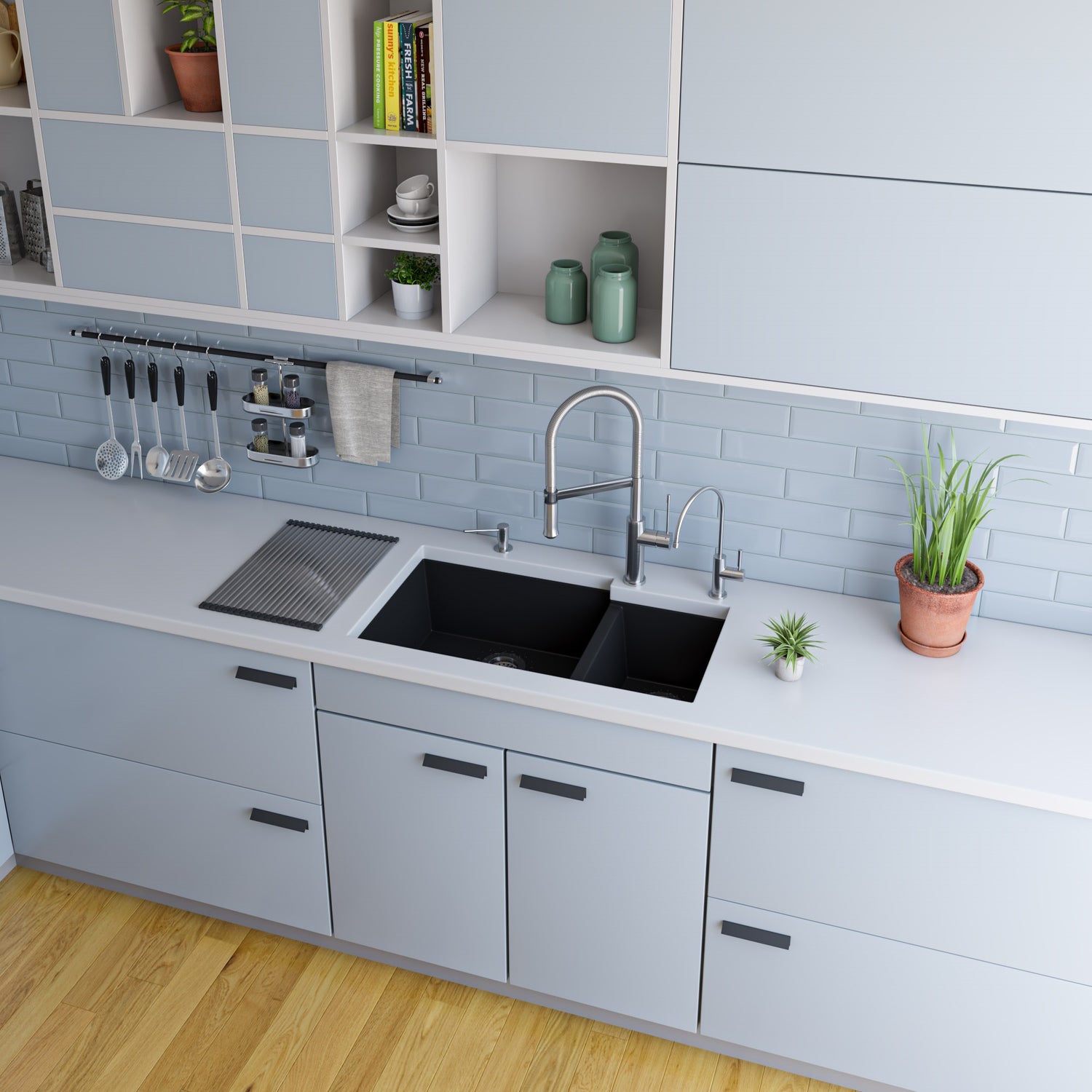 ALFI brand AB2015 Brushed Gooseneck Single Hole Faucet