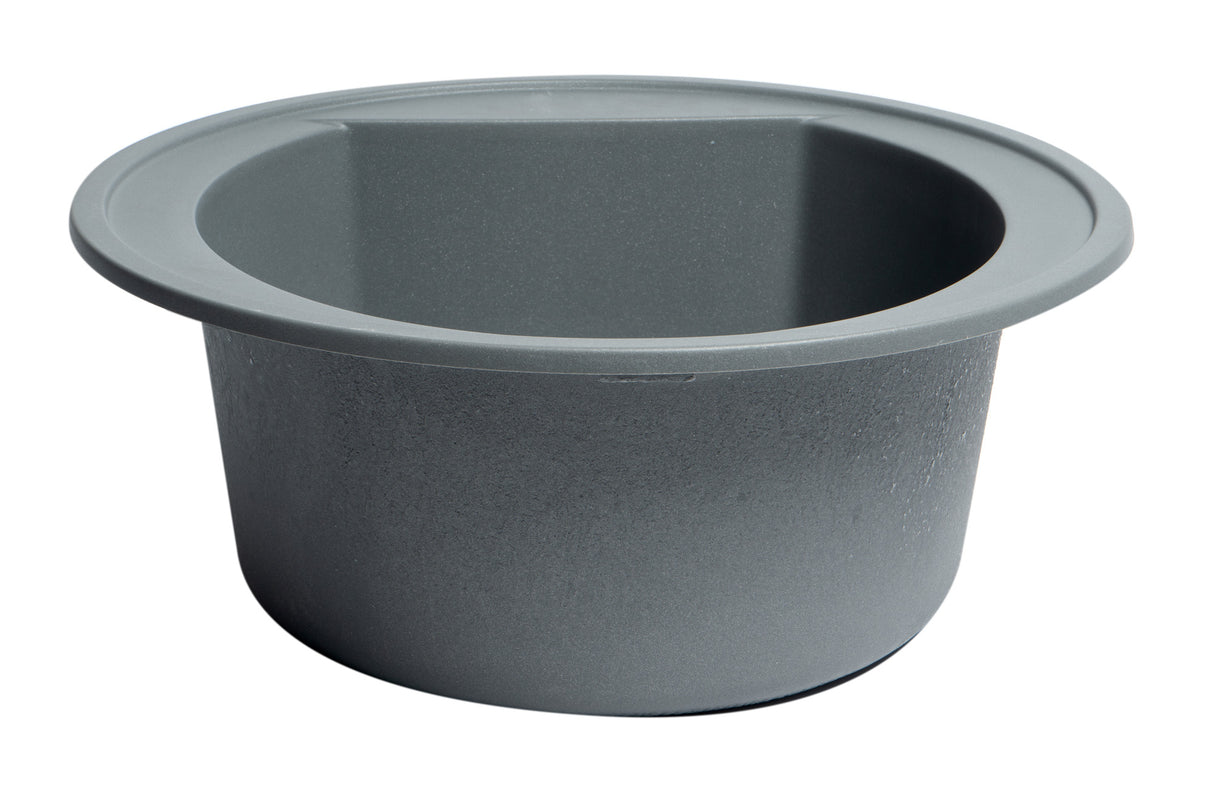 ALFI brand AB2020DI-T Titanium 20" Drop-In Round Granite Composite Kitchen Prep Sink