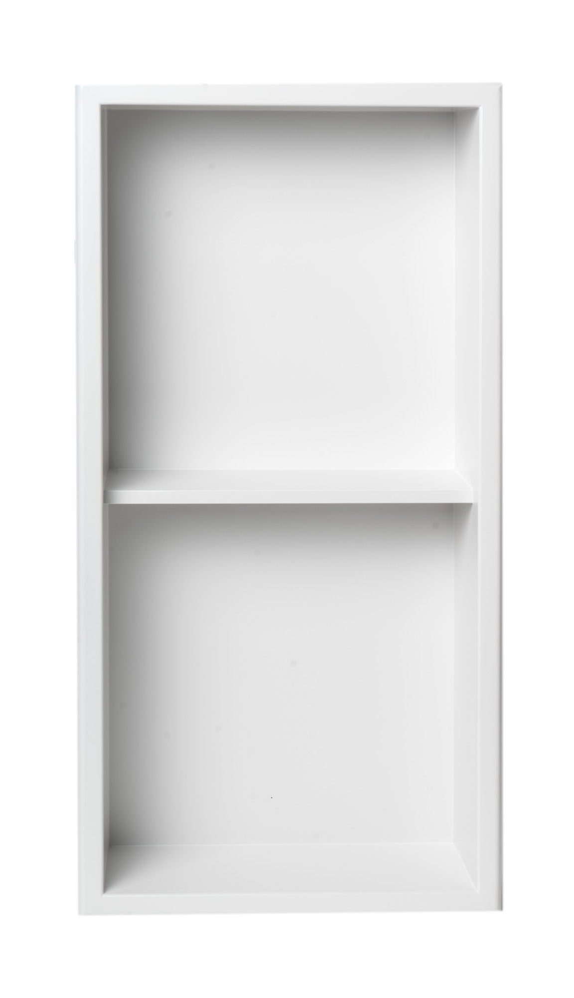 ALFI brand 12 x 24 White Matte Stainless Steel Vertical Double Shelf Bath Shower Niche