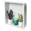 ALFI brand 16" x 16" White Matte Stainless Steel Square Single Shelf Bath Shower Niche