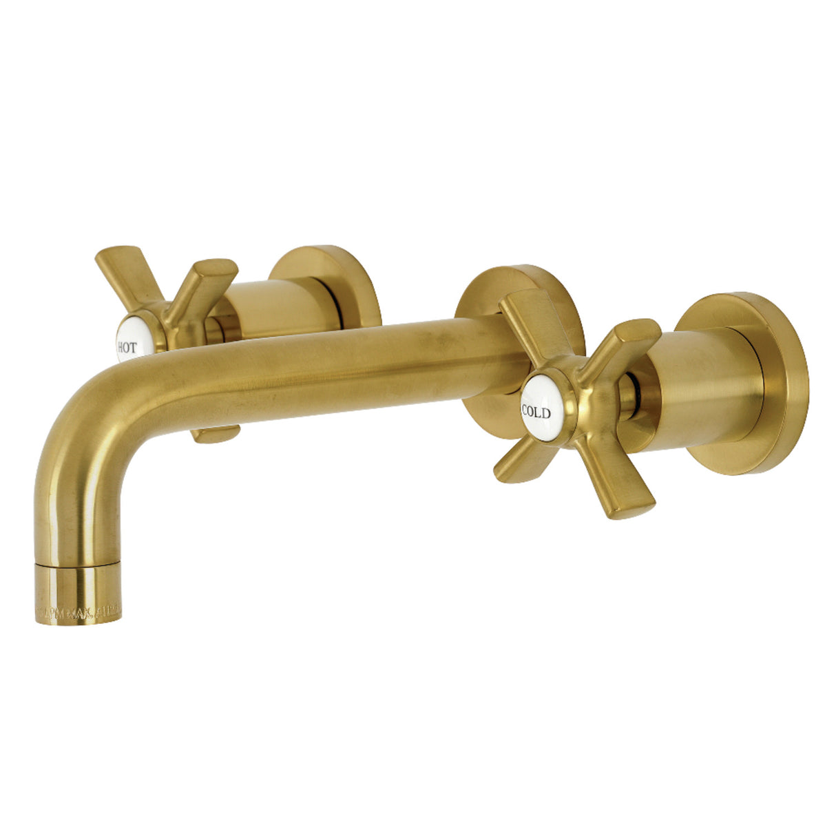 Kingston Brass KS8127ZX Millennium 2-Handle Wall Mount Bathroom Faucet, Brushed Brass