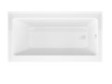ANZZI SD05301BN-3260R 5 ft. Acrylic Right Drain Rectangle Tub in White With 34 in. x 58 in. Frameless Tub Door in Brushed Nickel