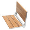 ALFI brand ABS17 17" Folding Teak Wood Shower Seat Bench with Backrest