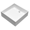 14" Square White Matte Solid Surface Resin Sink
