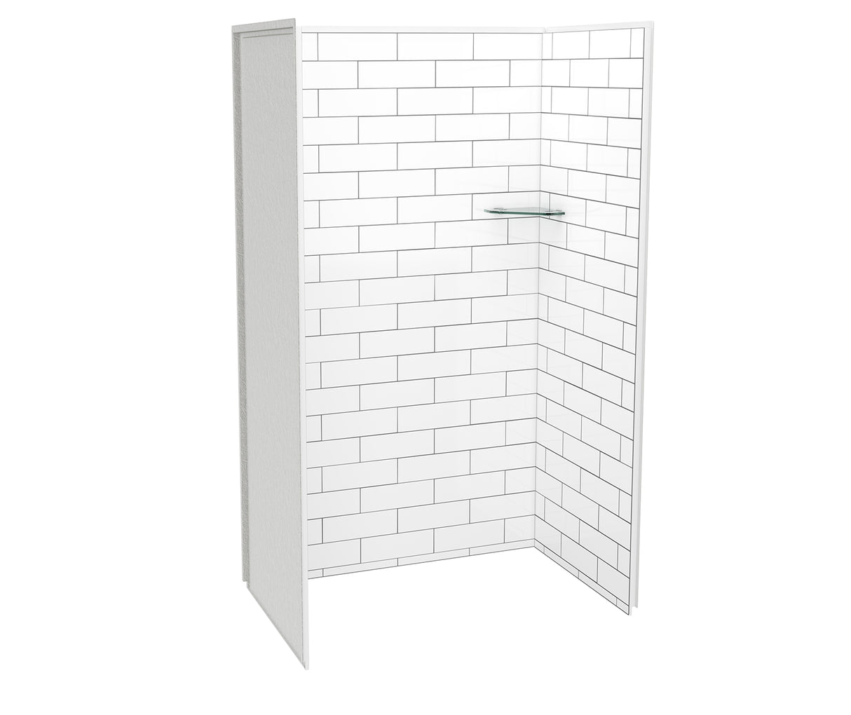 MAAX 107459-301-526 Utile 4832 Composite Direct-to-Stud Three-Piece Alcove Shower Wall Kit in Metro Tux