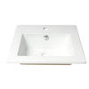 ALFI brand ABC801 White 17" Square Drop In Ceramic Sink with Faucet Hole