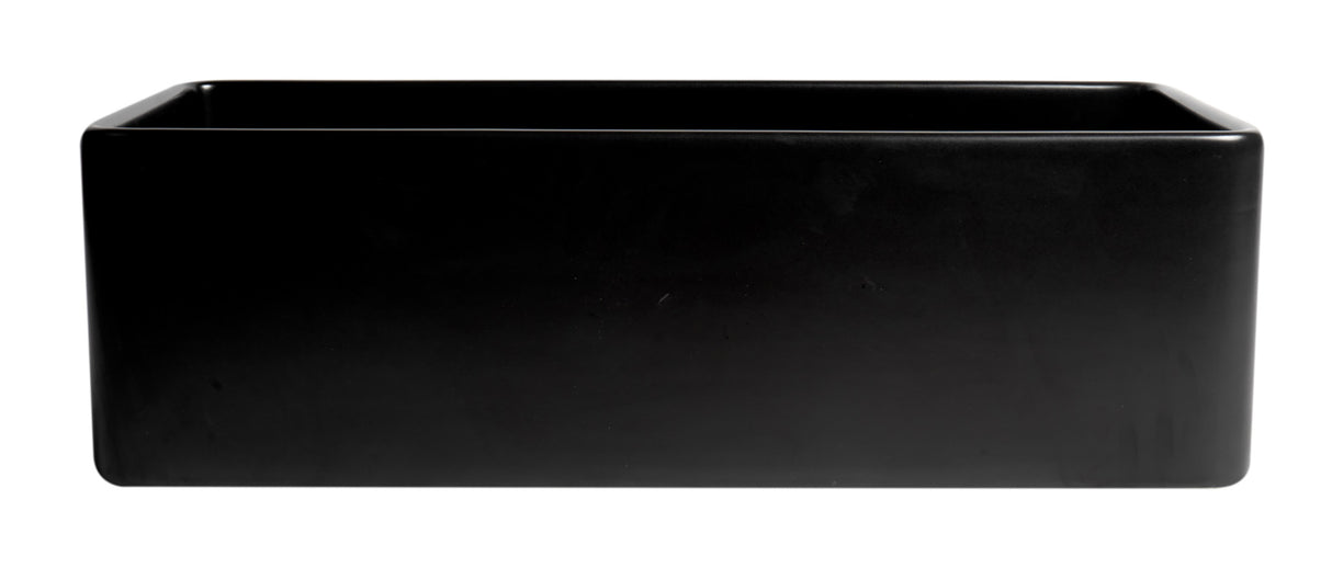 Black Matte Smooth Apron 33" x 18" Single Bowl Fireclay Farm Sink