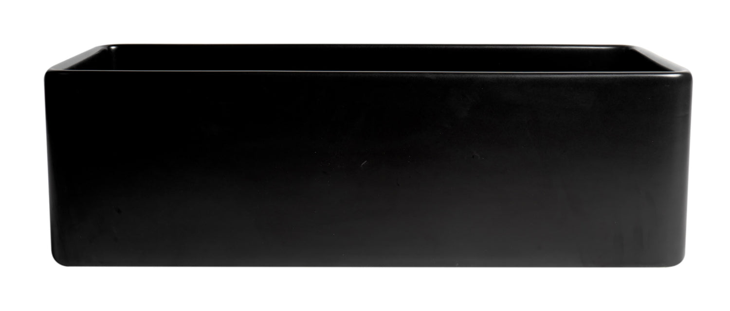 Black Matte Smooth Apron 33" x 18" Single Bowl Fireclay Farm Sink