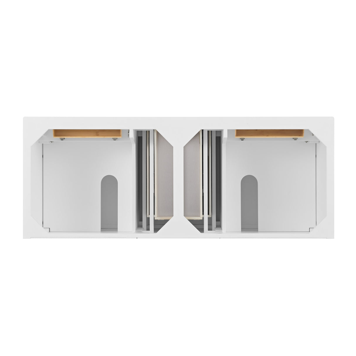 Lorelai 60" Double Vanity, Bright White w/ 3 CM Victorian Silver Silestone Top w/FreePower Wireless Charger