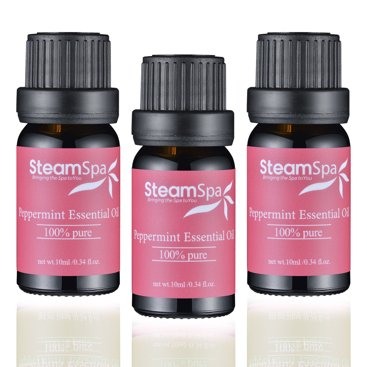 SteamSpa Essence of Peppermint Aromatherapy Oil Extract Value Pack G-OILPEP3