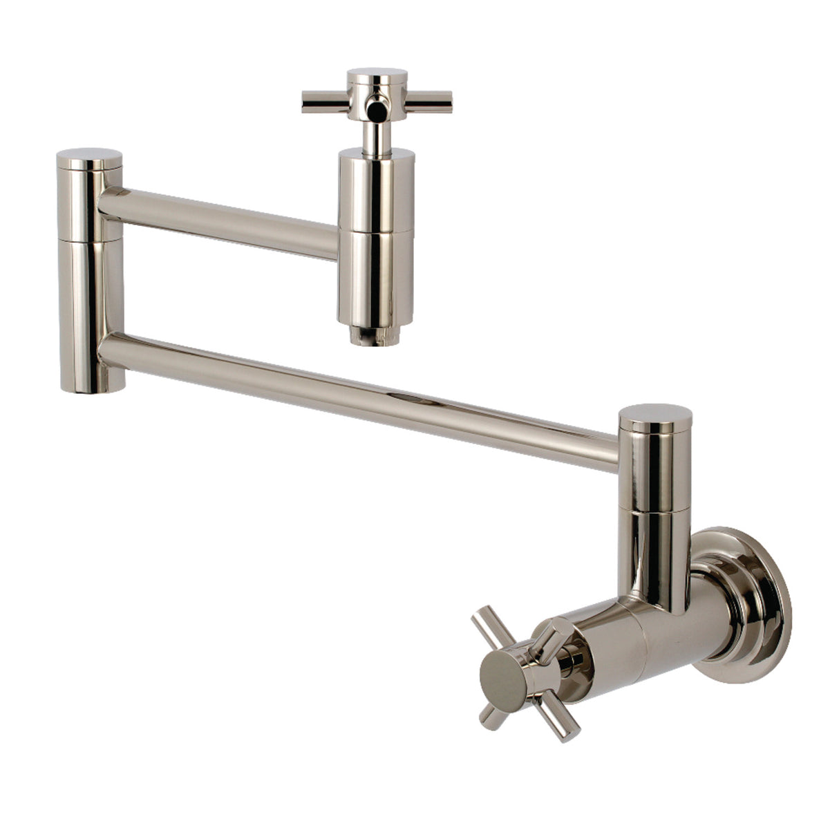 Kingston Brass KS8106DX Concord Wall Mount Pot Filler Kitchen Faucet, Polished Nickel