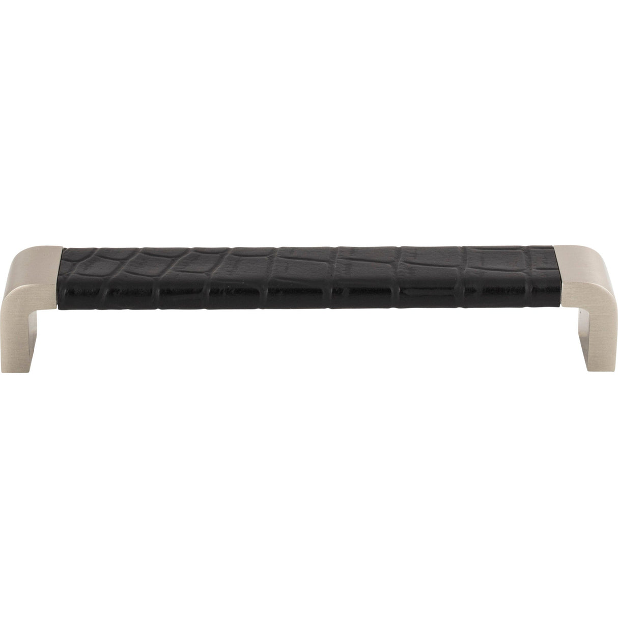 Atlas Homewares Paradigm Pull 6 5/16 Inch (c-c) BN & Black Croc Leather