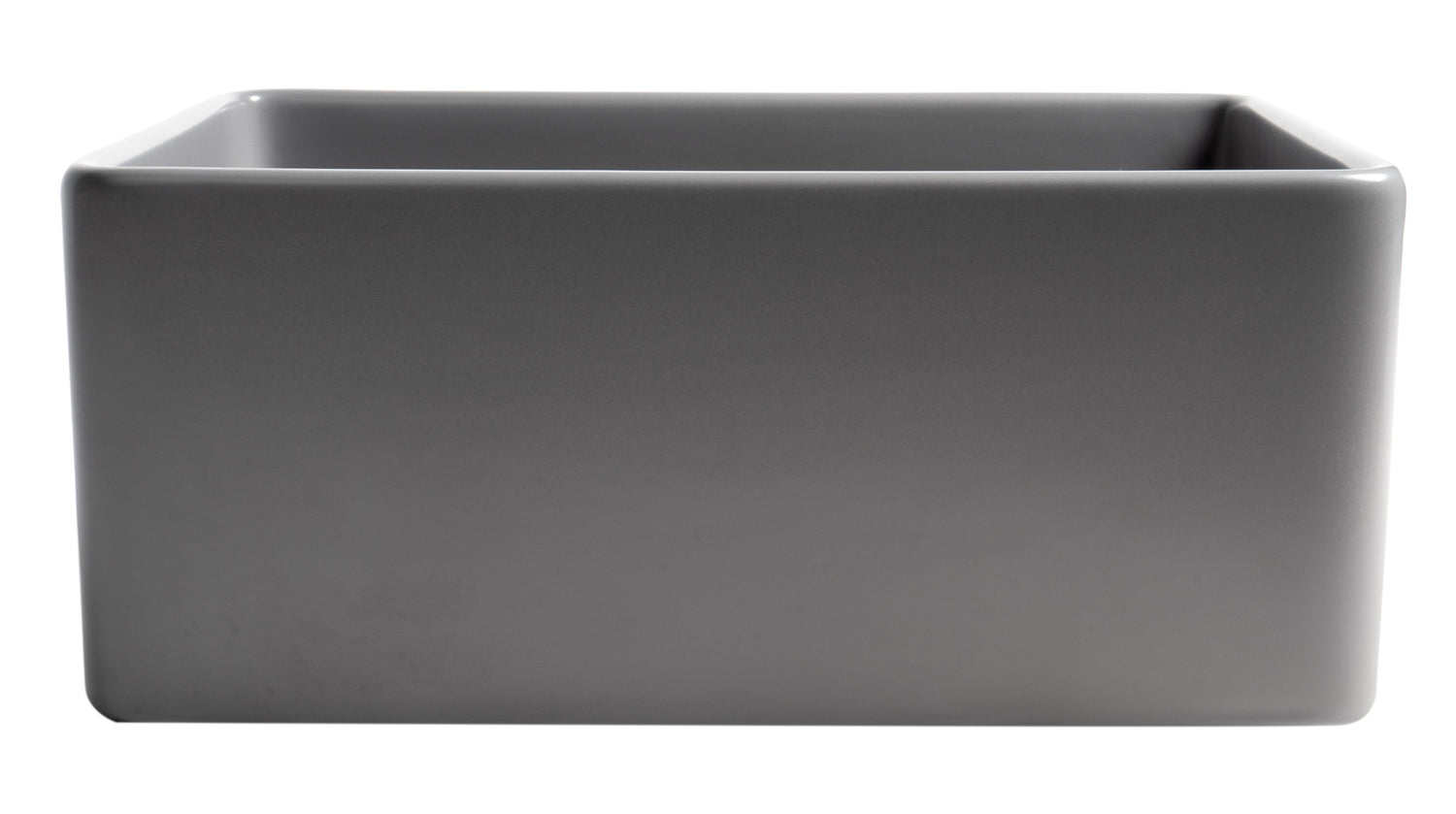 Gray Matte Smooth Apron 24" x 18" Single Bowl Fireclay Farm Sink