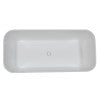 ALFI brand AB9952BM 67" Black & White Matte Rectangular Solid Surface Resin Soaking Bathtub