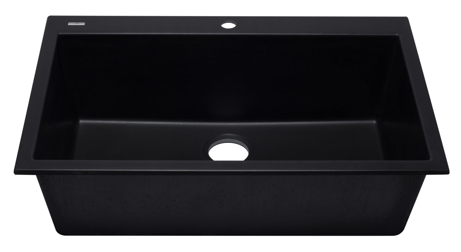 ALFI brand AB3322DI-BLA Black 33" Single Bowl Drop In Granite Composite Kitchen Sink