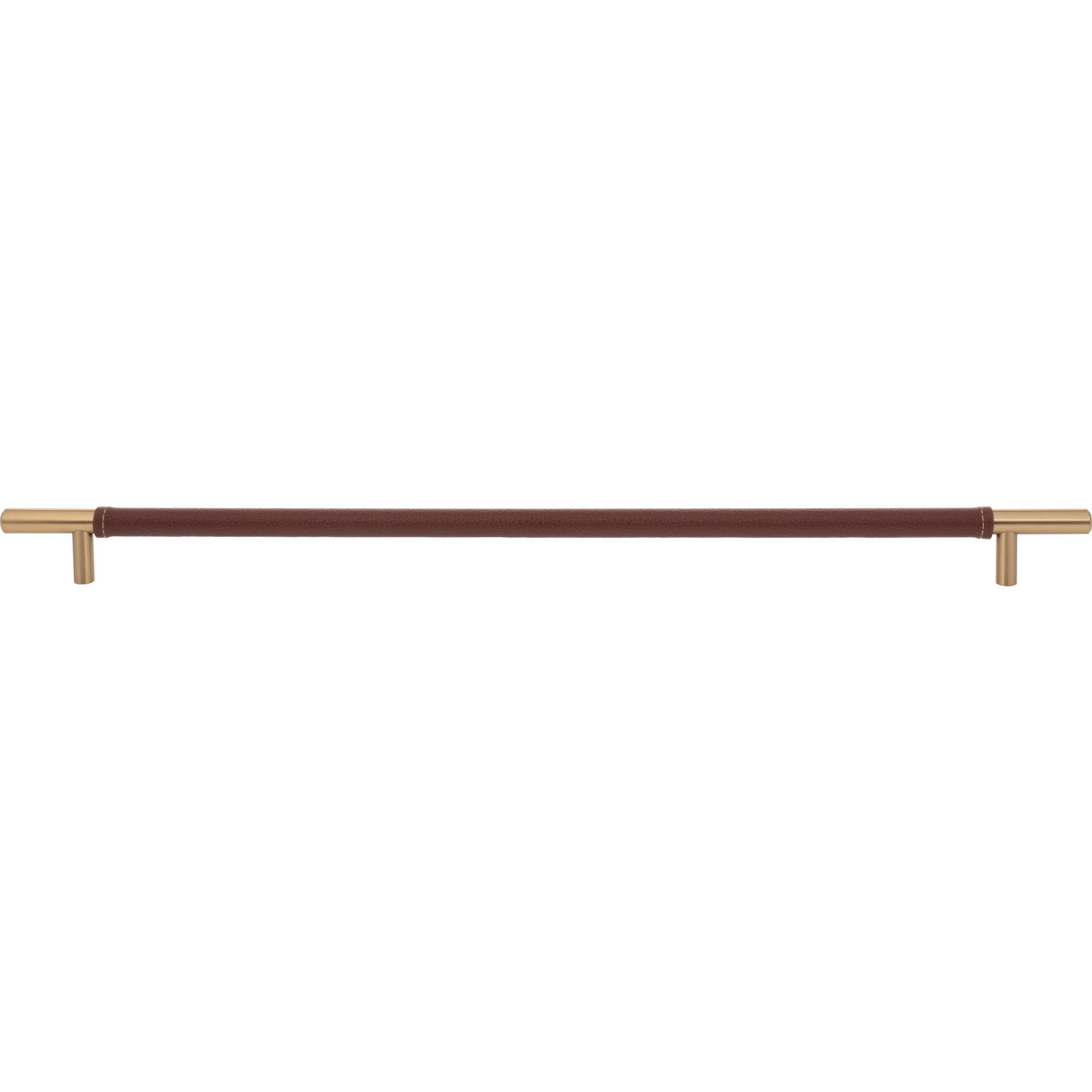 Atlas Homewares Zanzibar Brown Appliance Pull 17 Inch (c-c) Leather Warm Brass