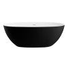 ALFI brand AB9975BM 59" Black & White Matte Oval Solid Surface Resin Soaking Bathtub