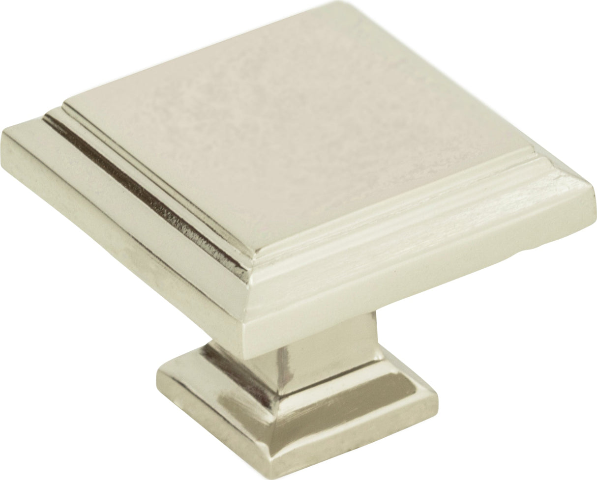 Atlas Homewares Sutton Place Square Knob 1 1/4 Inch Polished Nickel