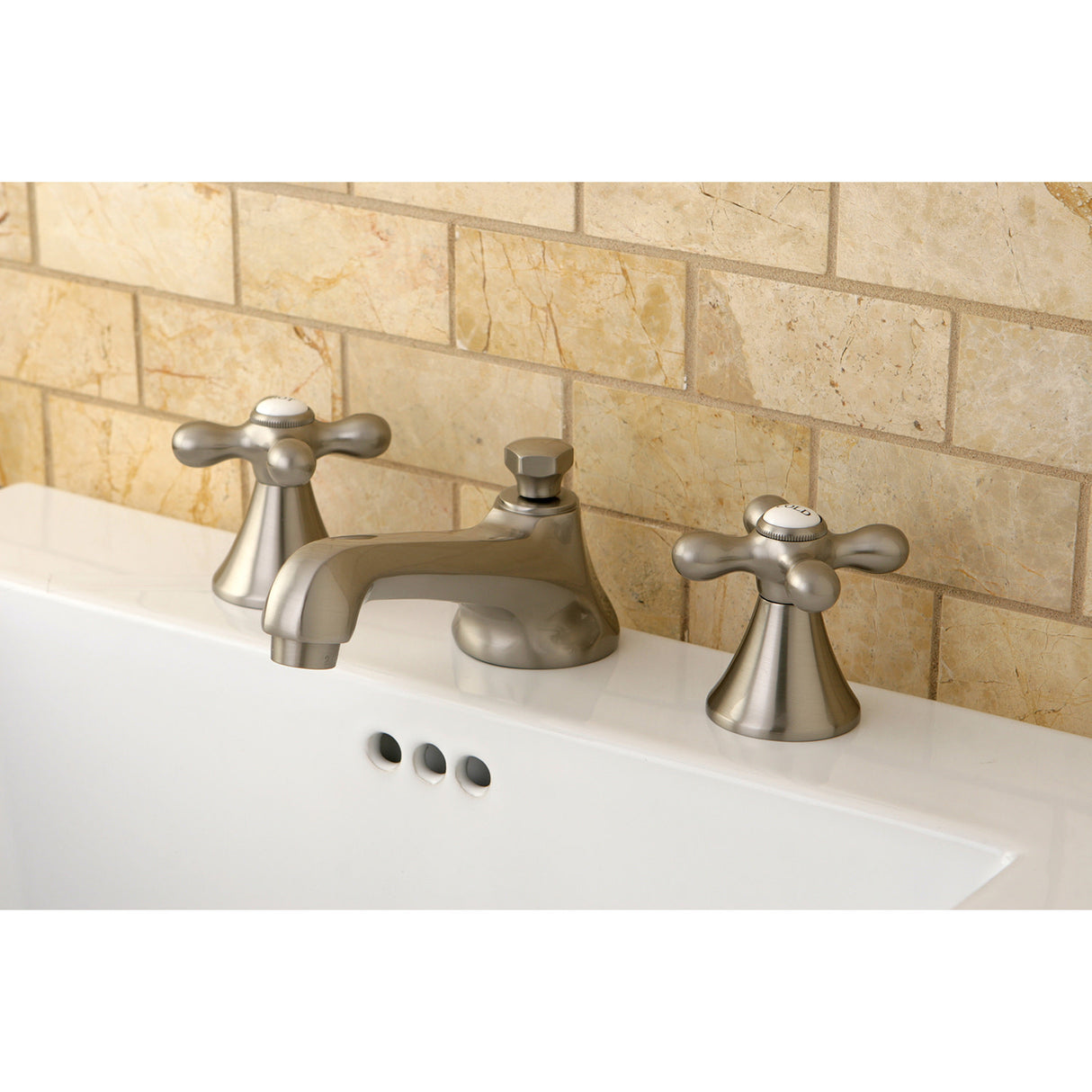Kingston Brass KS4478AX 8 in. Widespread Bathroom Faucet, Brushed Nickel