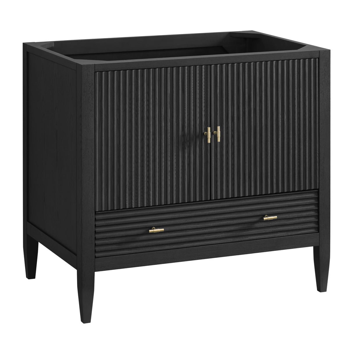 Myrrin 36" Vanity, Carbon Oak w/ 3 CM Eternal Jasmine Pearl Silestone Top