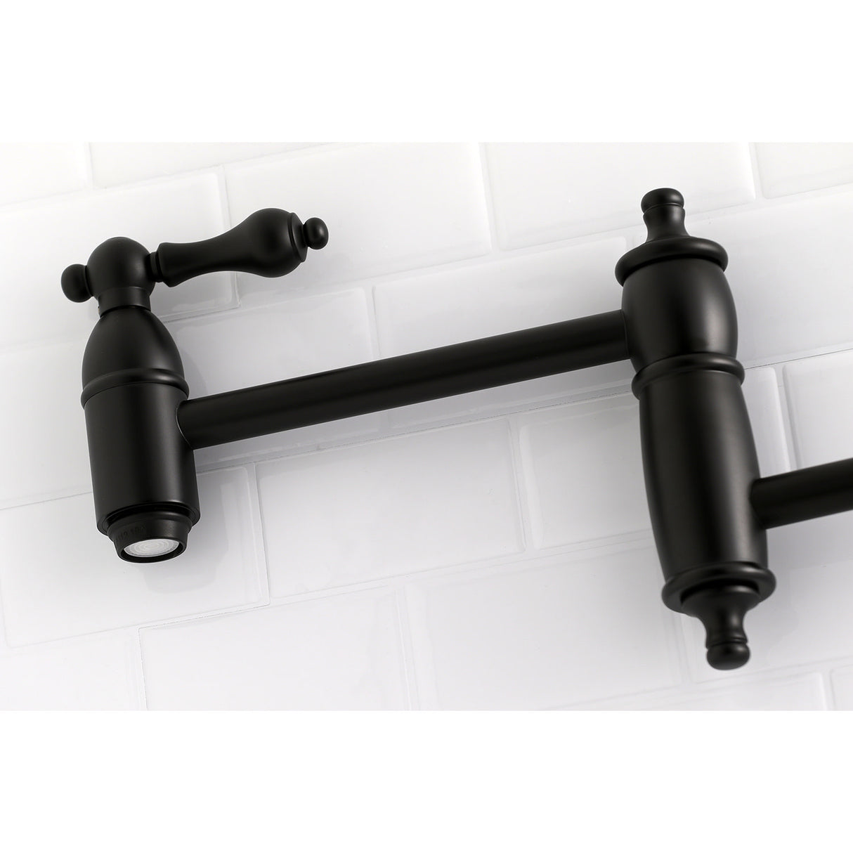 Kingston Brass KS3100AL Restoration Wall Mount Pot Filler Kitchen Faucet, Matte Black