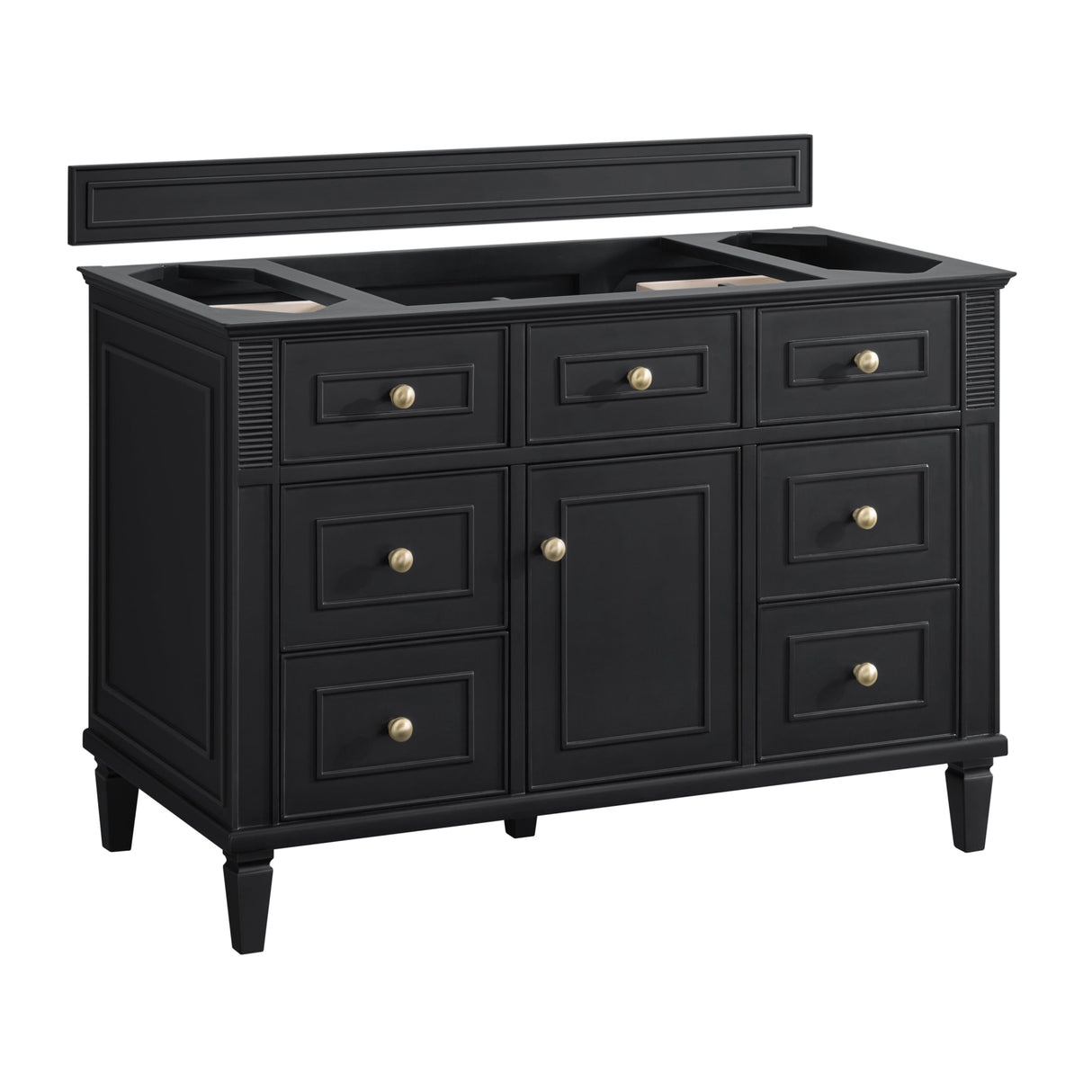 Lorelai 48" Single Vanity, Black Onyx w/ 3 CM Carrara White Marble Top