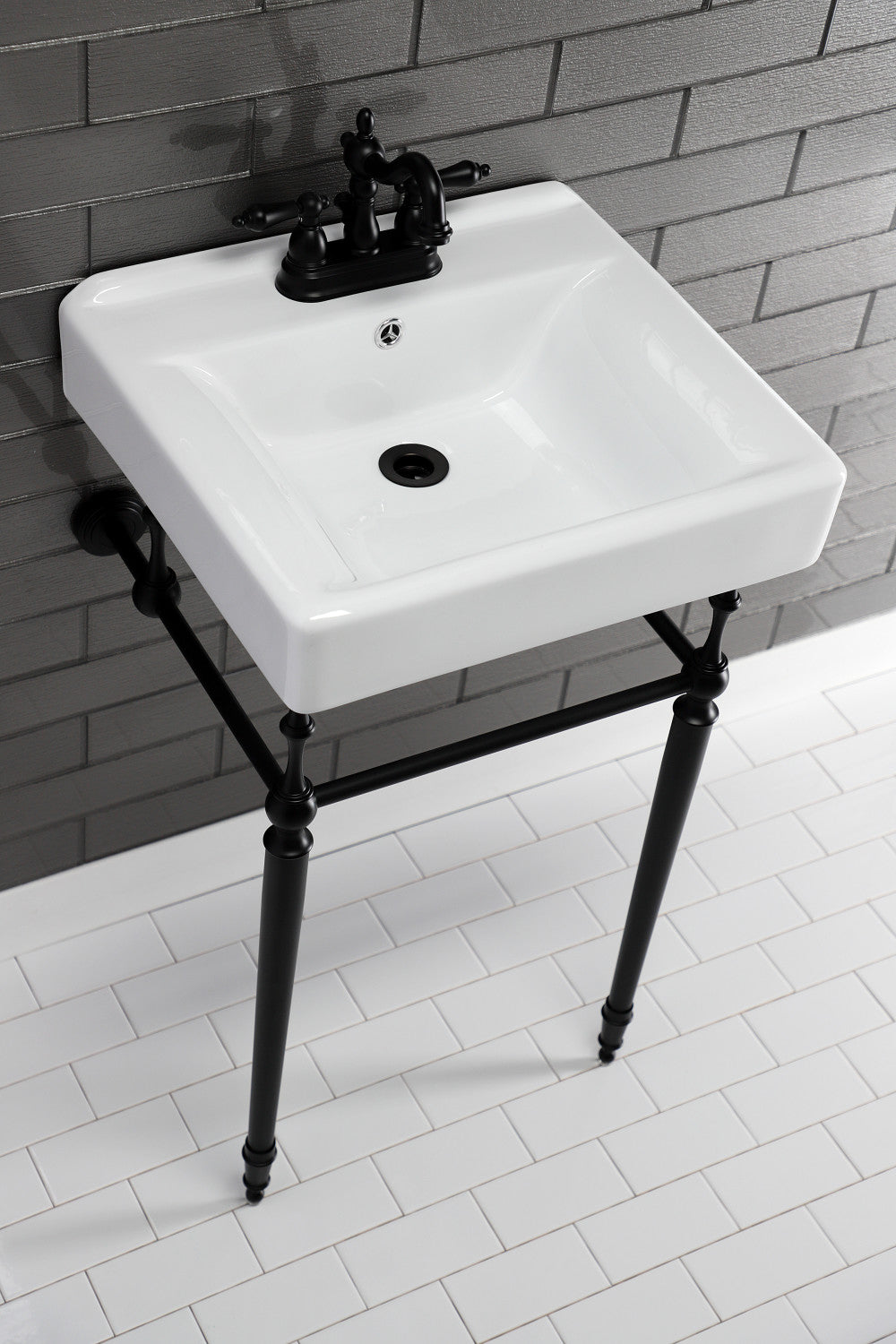 Kingston Brass KB1600AL Heritage 4 in. Centerset Bathroom Faucet, Matte Black