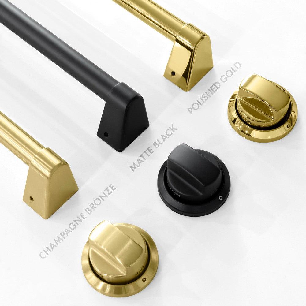 ZLINE Autograph Edition 36 in. Kitchen Package with Stainless Steel Dual Fuel Range, Range Hood, Dishwasher and Refrigerator Including External Water Dispenser with Matte Black Accents (4AKPR-RARHDWM36-MB)